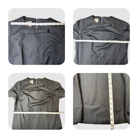 BLAKELY Vintage Black Mid Length Shift Dress Large - Picture 6 of 16